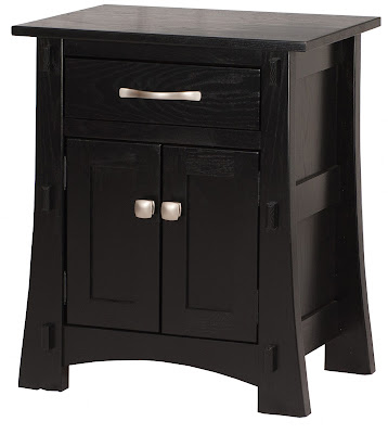 Seville Nightstand in Midnight Oak, Custom Hardware