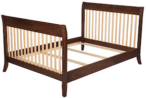 Dreamtime Baby Crib Converted into Full Sized Bed, Walnut and Maple Hardwood, Oil & Wax Finish