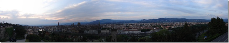 Panoramica di Firenzi a Piazzale Michelangelo