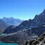  &ndash; gokyo lake with mountains in background