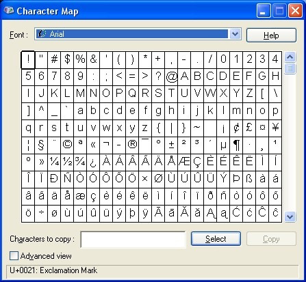 [WindowsCharacterMap2.jpg]