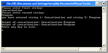 Concatenation example - C#
