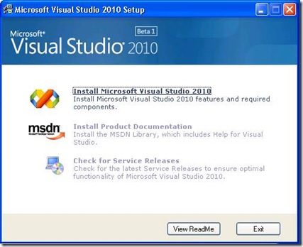 vs2010 setupVisual Studio 2010 beta 1 installation for Windows XP