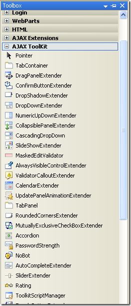 How to Attach&eacute;/Add AJAX Toolkit in Visual Studio 2005 IDE Toolbox