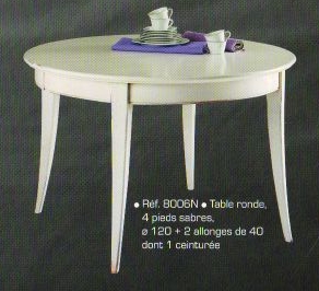 Table ronde laquée blanc