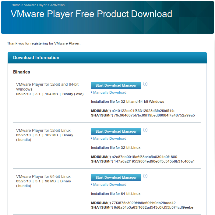 VMware player