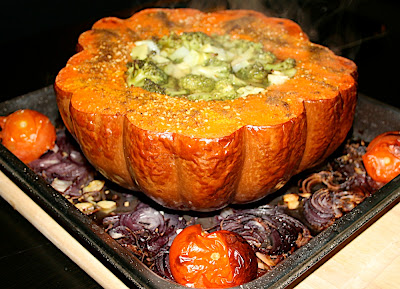 Potiron rôti et sa garniture