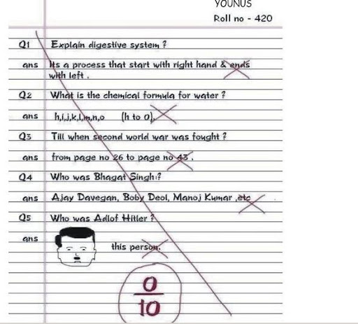 papers of stupid students