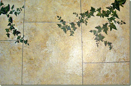 faux stone with ivy