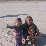 The girls and I playing on the beach.