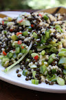 Salad of black and white urid beans