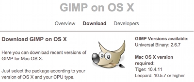 Gimp on OS X Gimp on OS X