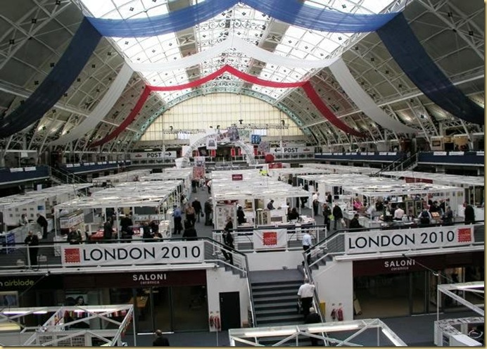 London 2010 stamp exhibition - a view of the Mezzanine level with many of the stand holders and