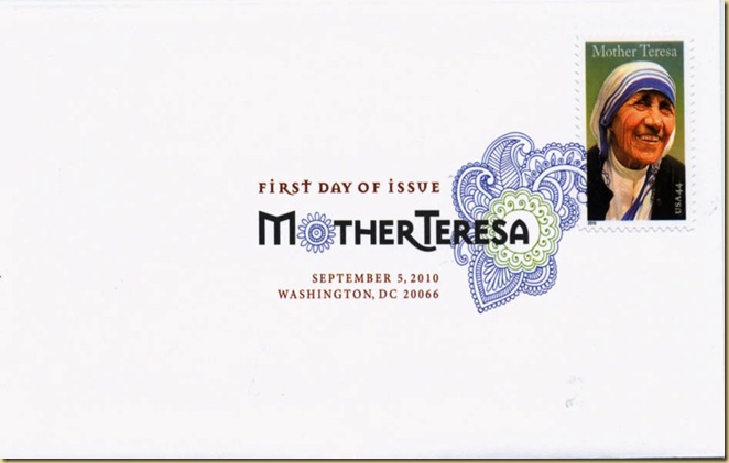 USA Mother Teresa fdc digital can 5 sep 10