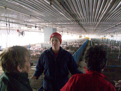 JWV Co Owner Heidi Vittetoe gives a tour of one of her facilities to a group of California residents