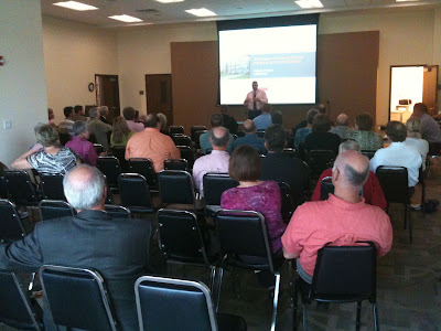 Washington Schools Superintendent Dr. Mike Jorgensen At Wednesday's Public Forum.<br />
(KCII's Chance Dorland)