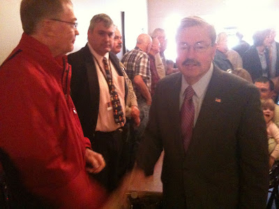 Reoublican Gubernatorial Candidate Terry Branstad Was In Washington's Coffee Corner Yesterday.<br />
(KCII's Chance Dorland)