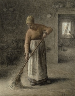 sweeping floor