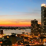 Vue sur la rivière Hudson depuis Manhattan, New York