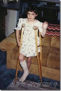 broken leg, sprained wrist