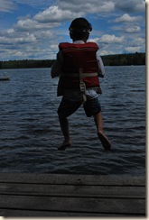 ED jumping off dock