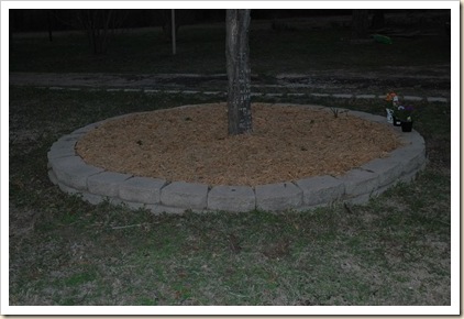mulched flower bed