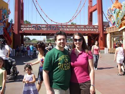 In Front of the Golden Gate Bridge in California Adventure