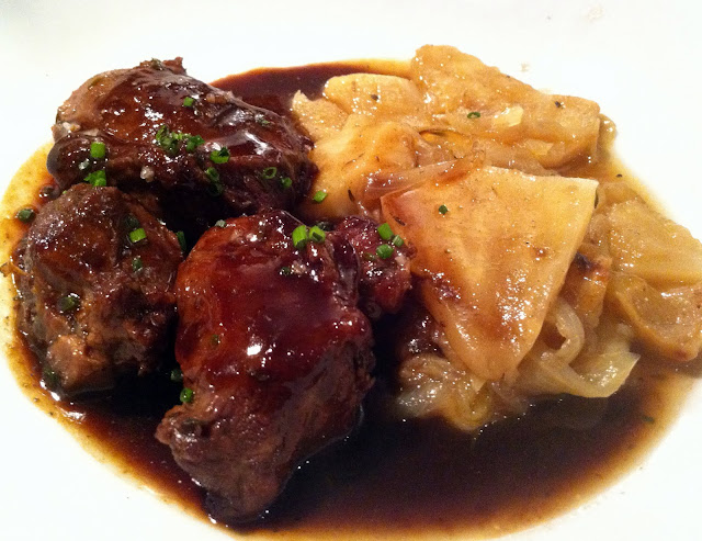Pig's Cheeks and Celery Root Boulangere Philou
