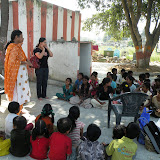 Bangalore Soul Searchers Chapter celebrated with Divya Chetana Kids at Ramamoorthy Nagar - The session starts with songs followed by a drawing competition