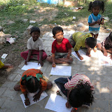 junior kiddies busy drawing