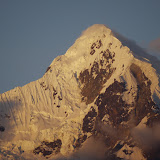 Snow capped peak towering above our campsite on the first night