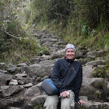 Dee stops for a quick photo break on some ancient Inca stairs