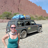 Dee with our heavily laden Nissan 4x4