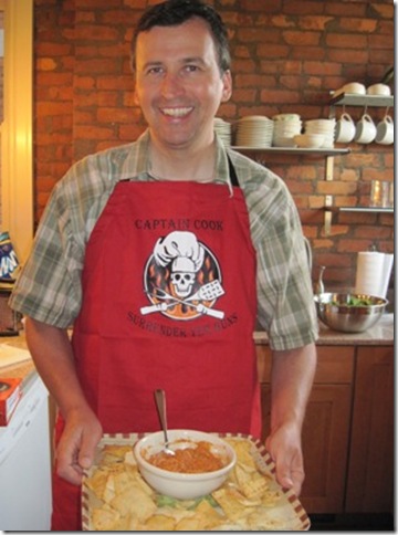 Jeffwith spread and new apron that he bought himself