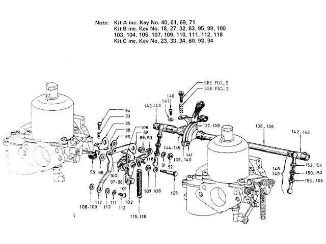 Datsun Fairlady Parts illustration no. 008-3 Carburetor 1600 (R16) "SU" [3]