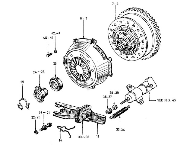 Datsun Fairlady Parts illustration no. 029-1 Clutch