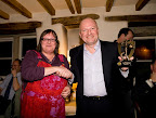 Vicar Anne congratulates Ian McKay on being both the club’s leading batsman and bowler (again!)