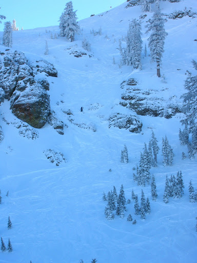 Me skiing the bottom of the Keyhole