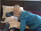 There's a reason I included this photo even though I didn't capture a single face. This was at a time where Quinn thought it would be a good idea to show his love for the baby and gave Audrey a kiss on the cheek. After one or two of these, Brooke wanted to get in on the action as well and give Audrey an appreciative kiss. Out of all the photos that we tried to take of it, this was the best I could do. Most of it happened so fast that I'm lucky I got any at all.