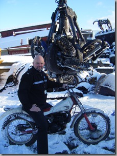 Crushing seized motorcycles