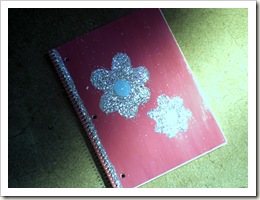 pink sparkle notebook