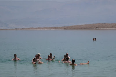 Dead Sea - Standing Straight up, not touching bottom, and not treading water at all