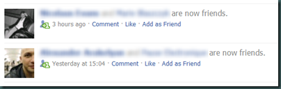 Screenshot of Facebook stream showing rollover options