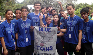 Blue team lining up