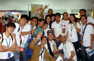 Students inside the exhibit hall