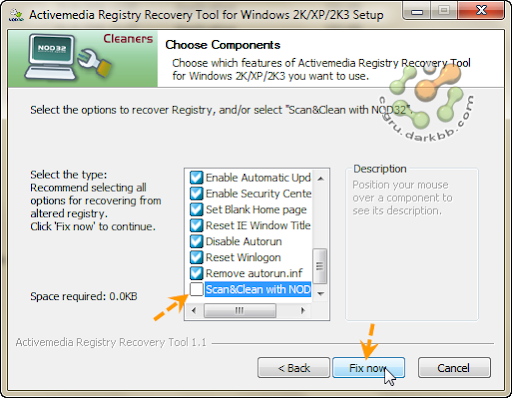 Win32/Autoit.BA worm ลงเครื่อง แก้ได้ไม่มีปัญหา Nod32fixreg