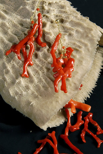 Coral earrings