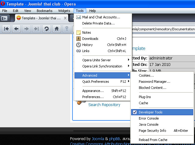 opera developer tool