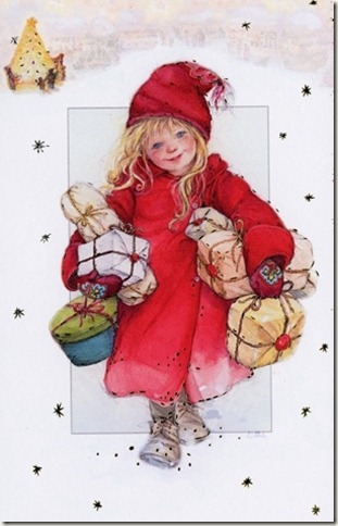 Petite fille avec cadeaux Petite fille avec cadeaux