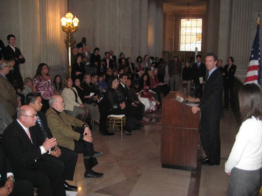 Mayor Newsom swears in commissioners Mayor Newsom swears in commissioners